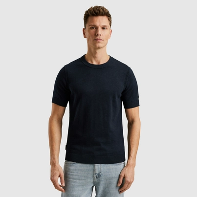 Cast Iron - T-shirt korte mouw - Donkerblauw - Short sleeve r-neck cotton blend s - Ctss2505589