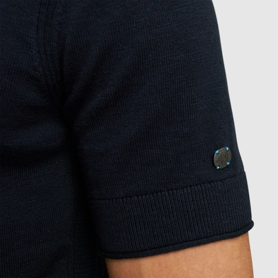 Cast Iron - T-shirt korte mouw - Donkerblauw - Short sleeve r-neck cotton blend s - Ctss2505589