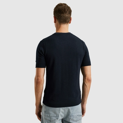 Cast Iron - T-shirt korte mouw - Donkerblauw - Short sleeve r-neck cotton blend s - Ctss2505589