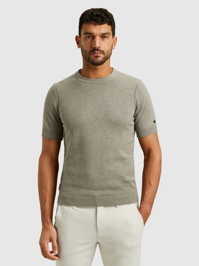 Cast Iron - T-shirt korte mouw - Grijs - Short sleeve r-neck cotton blend - Ctss2505589