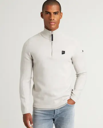 Chasin - Schipperstrui - Lichtgrijs - Oscar Half Zip - 3115337020