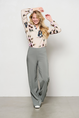 &co - Elsie Faded Flower - Blouse lange mouw - Middengroen - Bl331