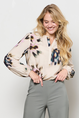 &co - Elsie Faded Flower - Blouse lange mouw - Middengroen - Bl331