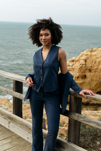 &CO Woman - Blazer - Blauw - Phileine Melee Travel