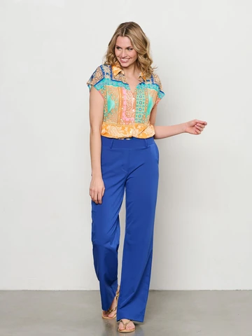 &CO Woman - Blouse korte mouw - Assorti - Valetta Multi Paisley - Bl377