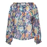 &CO Woman - Blouse lange mouw - Blauw - Acha Multi Flower - Bl379