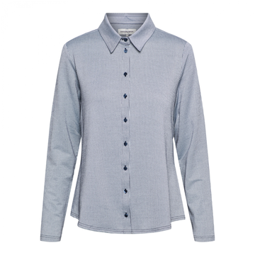 &CO Woman - Blouse lange mouw - Blauw - Lotte Stripe