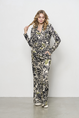 &CO Woman - Blouse lange mouw - Zwart - Vayen Leaf - Bl355