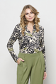 &CO Woman - Blouse lange mouw - Zwart - Vayen Leaf - Bl355