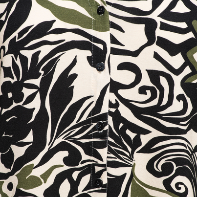 &CO Woman - Blouse lange mouw - Zwart - Vayen Leaf - Bl355