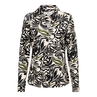 &CO Woman - Blouse lange mouw - Zwart - Vayen Leaf - Bl355