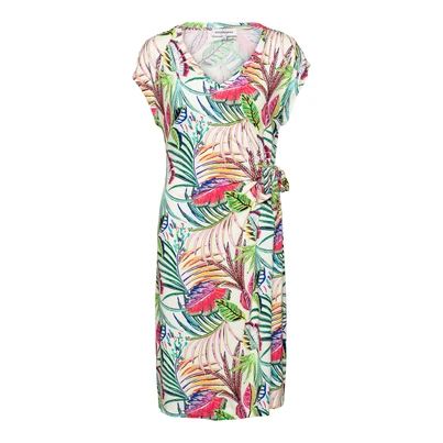 &CO Woman - Jurk - Beige - Lizzy Multi Leaf - Dr286