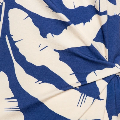 &CO Woman - Jurk - Blauw - Lizzy Banana Leaf - Dr287