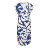 &CO Woman - Jurk - Blauw - Lizzy Banana Leaf - Dr287