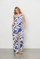 &CO Woman - Katoenen broek - Blauw - Nadine Banana Leaf - Pa376