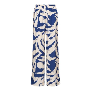 &CO Woman - Katoenen broek - Blauw - Nadine Banana Leaf - Pa376