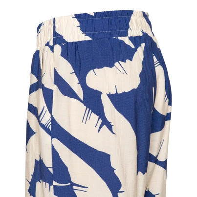 &CO Woman - Katoenen broek - Blauw - Nadine Banana Leaf - Pa376