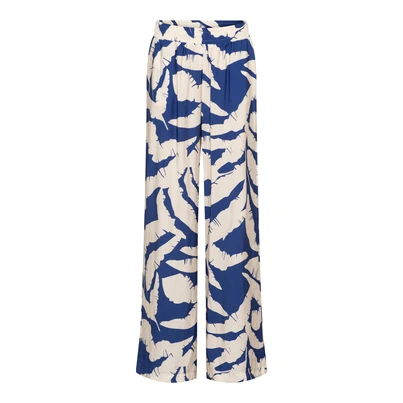 &CO Woman - Katoenen broek - Blauw - Nadine Banana Leaf - Pa376