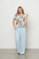 &CO Woman - T-shirt korte mouw - Beige - Viana Multi Leaf - To303