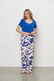 &CO Woman - T-shirt korte mouw - Blauw - Varia - To301