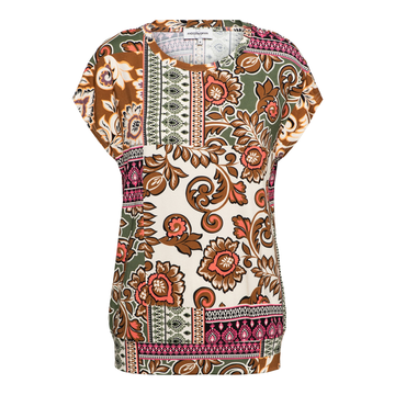 &CO Woman - T-shirt korte mouw - Groen - Lieke Paisley
