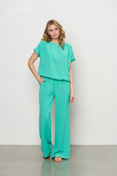 &CO Woman - T-shirt korte mouw - Groen - Nola - Bl371