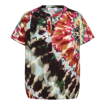 &CO Woman - T-shirt korte mouw - Groen - Nola Tie-Dye - Bl372