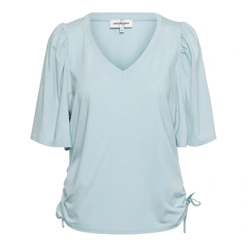 &CO Woman - T-shirt korte mouw - Lichtblauw - Misha - To291