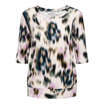 &CO Woman - T-shirt lange mouw - Groen - Lucille Faded Flower