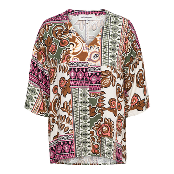 &CO Woman - T-shirt lange mouw - Groen - Nena Paisley
