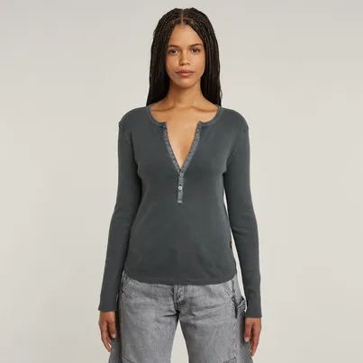 Deep v slim l\s wmn