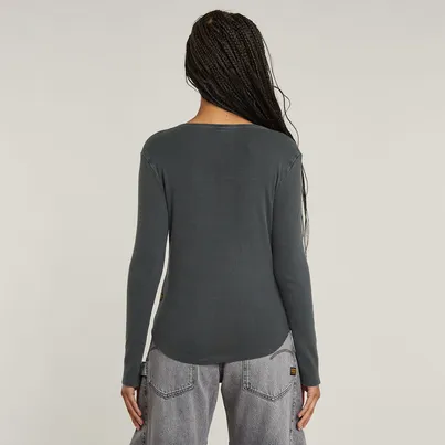 Deep v slim l\s wmn