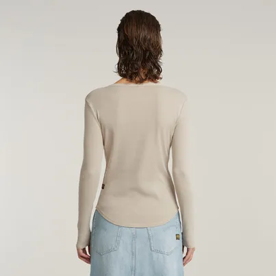 Deep v slim l\s wmn
