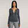Deep v slim l\s wmn