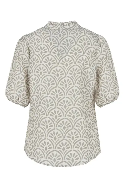 Elvira - Blouse korte mouw - Beige - Blouse Manou - E2 25-053