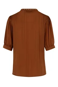 Elvira - Blouse korte mouw - Bruin - Blouse Nella - E2 25-005