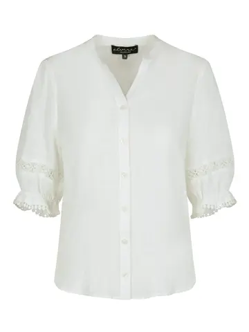 Elvira - Blouse korte mouw - Ecru - Blouse Meave - E3 25-013