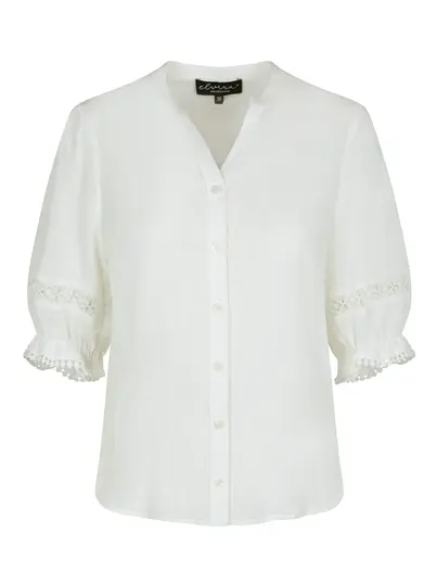 Elvira - Blouse korte mouw - Ecru - Blouse Meave - E3 25-013