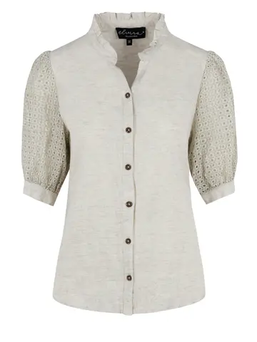 Elvira - Blouse korte mouw - Ecru - Blouse Nina - E2 25-015