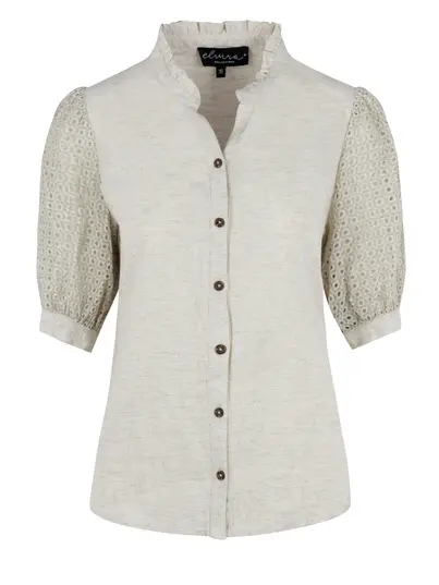 Elvira - Blouse korte mouw - Ecru - Blouse Nina - E2 25-015