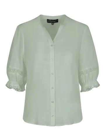 Elvira - Blouse korte mouw - Lichtgroen - Blouse Meave - E3 25-013