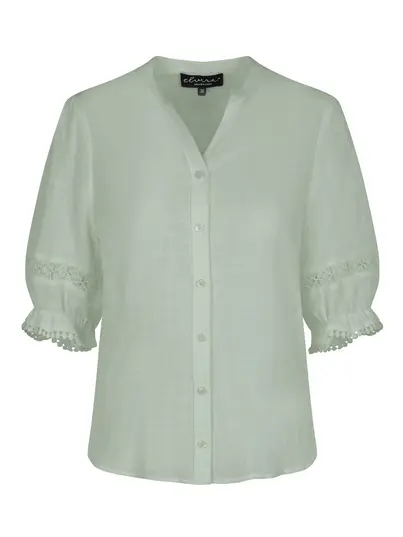Elvira - Blouse korte mouw - Lichtgroen - Blouse Meave - E3 25-013