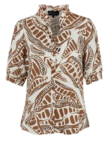 Elvira - Blouse korte mouw - Roest - Blouse Cacao - E2 25-006