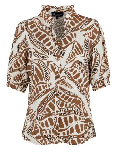 Elvira - Blouse korte mouw - Roest - Blouse Cacao - E2 25-006