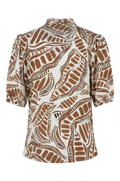 Elvira - Blouse korte mouw - Roest - Blouse Cacao - E2 25-006
