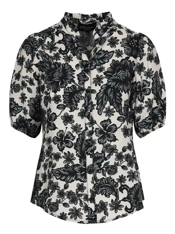 Elvira - Blouse korte mouw - Zwart - Blouse Clio - E3 25-029