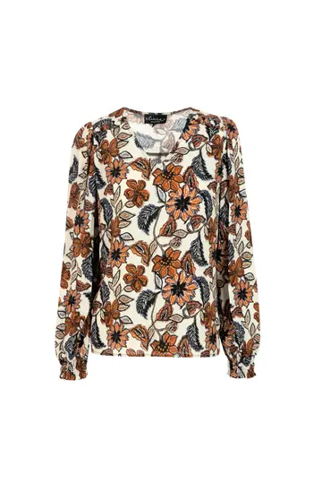Elvira - Blouse lange mouw - Bloemenprint - Blouse Pascelle - E1 25-050