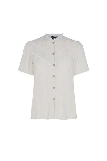 Elvira - Blouse lange mouw - Ecru - Blouse Savannah