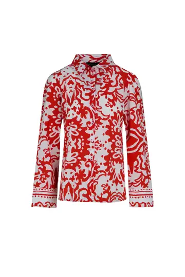 Elvira - Blouse lange mouw - Rood - Blouse Amy - E1 25-035