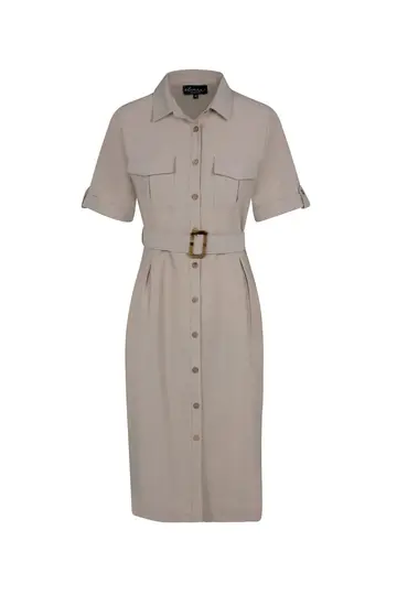 Elvira - Jurk - Beige - Dress Nia